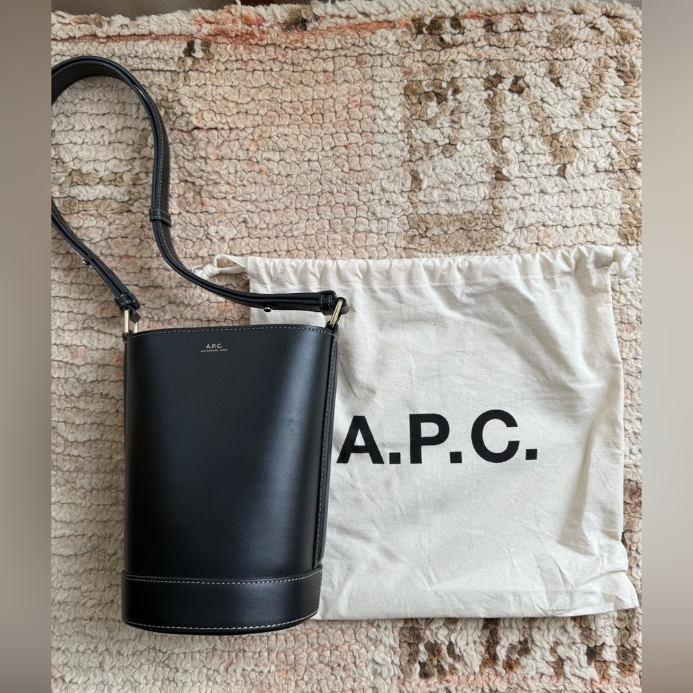 A.P.C. Black leather Ambre Bucket Bag